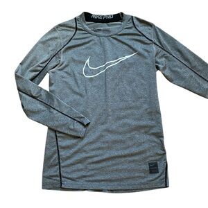 Boy’s Nike Pro Fitted Gray Base Layer Shirt